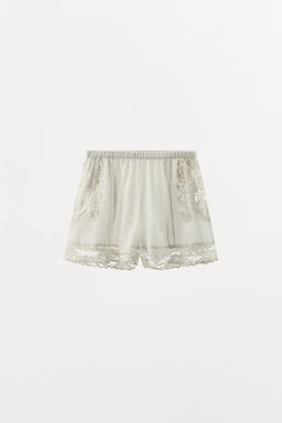 LIMITED EDITION EMBROIDERED LACE SHORTS - Zara фото 2