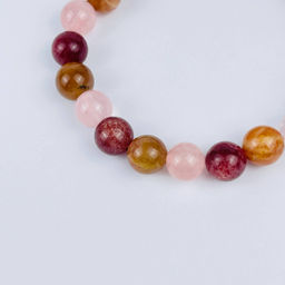 Браслет из Солнечного камня, Клубничного и Розового кварца