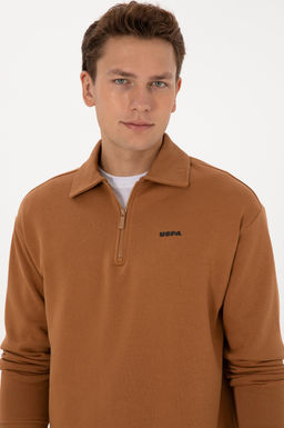 Erkek Regular Fit Yar_m Fermuarl_ Camel Basic Sweatshirt - U.s. polo assn фото 2