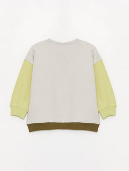 Bisiklet Yaka Uzun Bask?l? Erkek Bebek Sweatshirt ve Pantolon 2li Tak?m - Waikiki фото 3