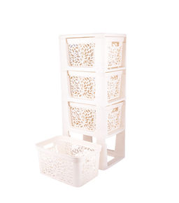 Комод на колесах 4 ящика 18л Leaves молочный - Полимербыт фото 3