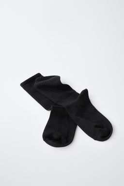 PACK TRES CALCETINES LARGOS LISOS / Negro - Zara фото 3