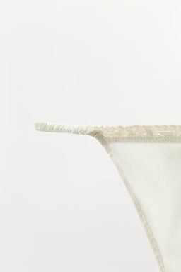 TANGA SEDA PUNTILLA / Crudo - Zara фото 7