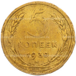 Монета 5 копеек 1930 года