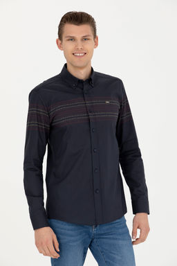 Мужская темно-синяя рубашка с длинным рукавом - U.s. polo assn фото 17