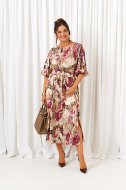 Платье Beautiful Free 6412 бежево-бордовый