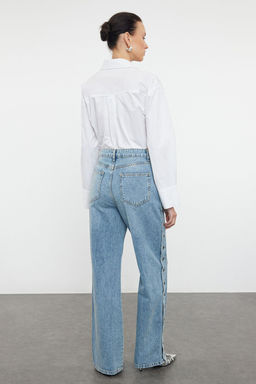 More Sustainable Mavi Aksesuar Detayl? Yuksek Bel Wide Leg Jeans TWOAW25JE00028 - Trendyolmilla фото 5