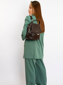 LACCOMA рюкзак 18148-коричневый натуральная кожа полиэстр  фото 5