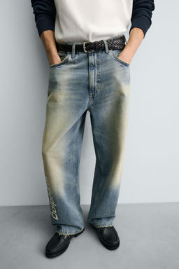 RELAXED FIT EMBROIDERED NFL MIAMI DOLPHINS JEANS - Zara фото 4