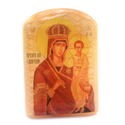 Икона из селенита "Икона Пресвятой Богородицы Призри на смирение" арка большая, 50*30*65мм Радуга камня