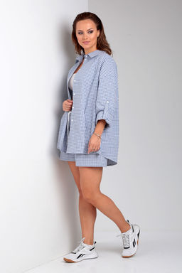 Костюм Liona Style 899 синяя клетка  фото 4