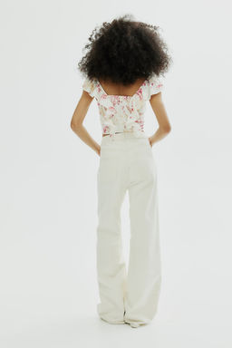 Blusa cropped en mezcla de lino - H&m фото 4