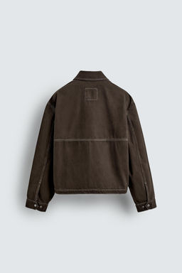 CONTRAST STITCH WASHED JACKET - Zara фото 8