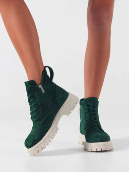 Ботинки EDART 338.1541 be. Зеленый замша/байка - Ed'art фото 8