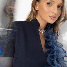 Платье со съемным декором, Сияние глянца (синее) - Charutti фото 3