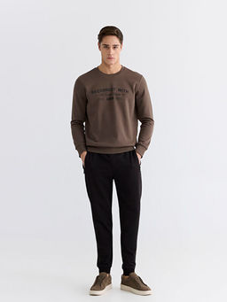 Bisiklet Yaka Erkek Kal?n Sweatshirt