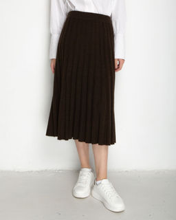 Юбка из пуха яка 07032 темно-коричневая