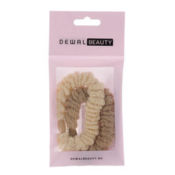 Резинки для волос Dewal Beauty, цвет серый, бежевый (2 шт.) 3013BD