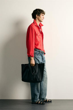 SOBRECAMISA REGULAR FIT 100% LINO / Rojo - Zara фото 4