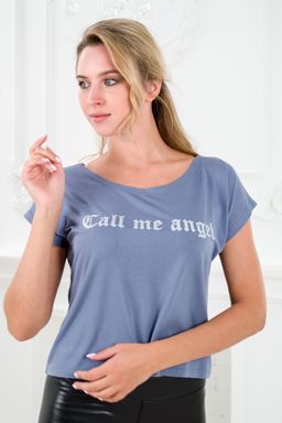 Футболка женская из вискозы Лирика серый Call me angel - Амадэль фото 5