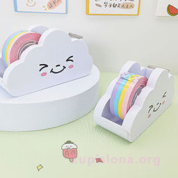 Диспенсер для скотча+скотч Rainbow sky