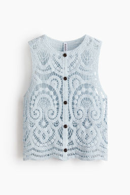 Top efecto crochet con botones