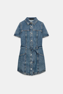 VESTIDO Z1975 MINI DENIM CINTUR?N / Azul - Zara фото 8