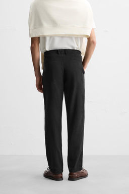 COTTON/LINEN RELAXED FIT TROUSERS - Zara фото 3