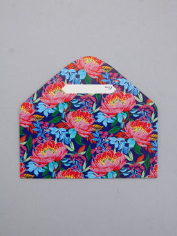 Цена за 10 шт. Конверт для денег Цветы, яркие на синем, 16,5 х 8 см