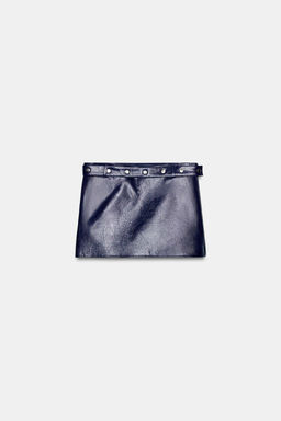 LOW-RISE FAUX LEATHER MINI SKIRT WITH STUDS - Zara фото 6