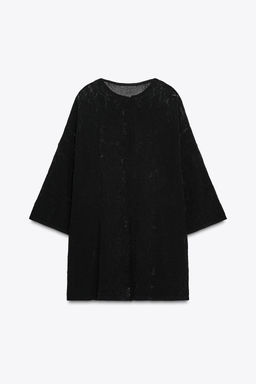 OVERSIZED FLORAL TEXTURED KNIT TOP - Zara фото 6