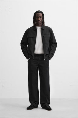 RELAXED FIT ZIP-UP OVERSHIRT