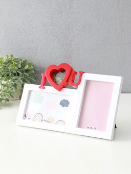 Фоторамка - коллаж на 2 фото 10?15 см Я люблю тебя, пластик, белая, 20?30.5 см
