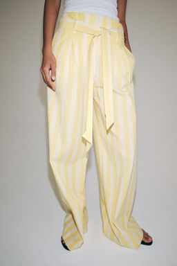 PANTAL?N PIJAMERO RAYAS ZW COLLECTION / Amarillo - Zara фото 3