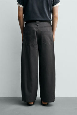 PANTAL?N WIDE  FIT CROPPED / Gris Antracita - Zara фото 3