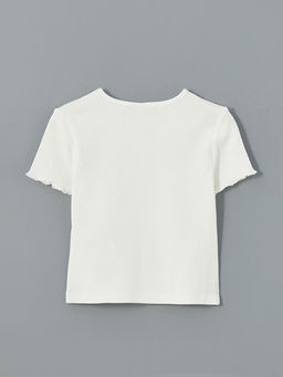 Bisiklet Yaka Ta?l? K?z ?ocuk Ti??rt