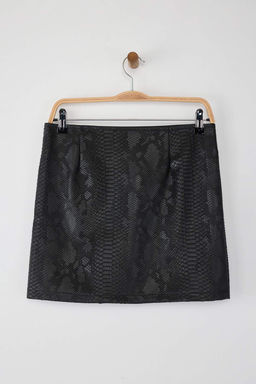 TRENDYOLMILLA Siyah Croco Suni Deri Kumas Mini Boy Dokuma Etek TWOAW25ET00033  фото 7