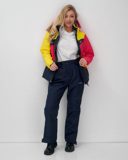 Горнолыжный костюм женский зимний темно-синего цвета 02803TS