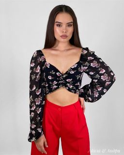 Топ Адэла (черный) - Nadi bordo фото 4