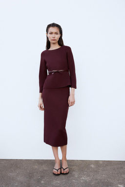 KNIT TOP WITH BELT