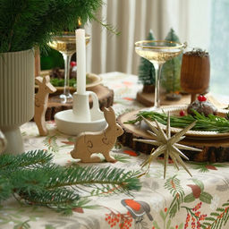 Скатерть новогодняя Доляна Bullfinch 149х220 см, 100% хл, рогожка 164 г/м2  фото 5