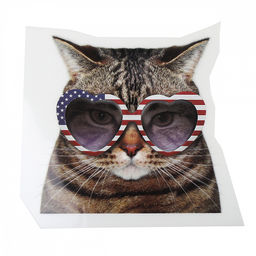 Термотрансфер арт.TBY.1231 Кот в очках 13,6х12см, уп.2шт