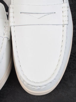 03-B417-1 WHITE Лоферы женские (натуральная кожа)