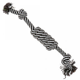 Игрушка для собаки Морской узел 26х3х3см, текстиль, полосатая, цвета микс (оранжевый, бордовый, черный), Пэт тойс (Pet toys) (Китай)