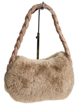 Женская сумка из искусственного меха, цвет светло коричневый