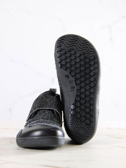 Босоногие ботинки 206.NATAbl.Черная кожа+черный джангл/Мех