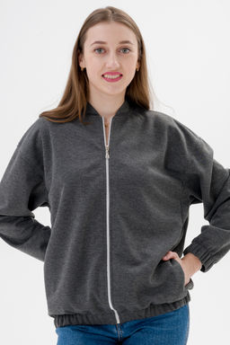 Бомбер из коттон фита антрацит - Амадэль фото 12