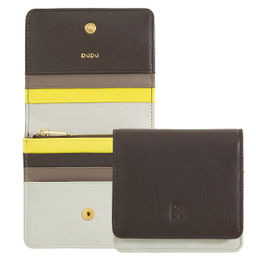 Итальянский кожаный кошелек DuDu серии Flores | кофейно-коричневый