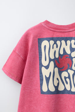 CAMISETA FELPA ESTAMPADO BOLSILLO EFECTO LAVADO / Rosa vigor? - Zara фото 4