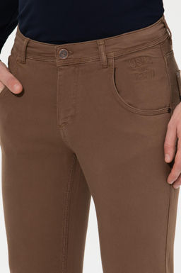 Erkek Slim Fit Coconut Kanvas Pantolon
